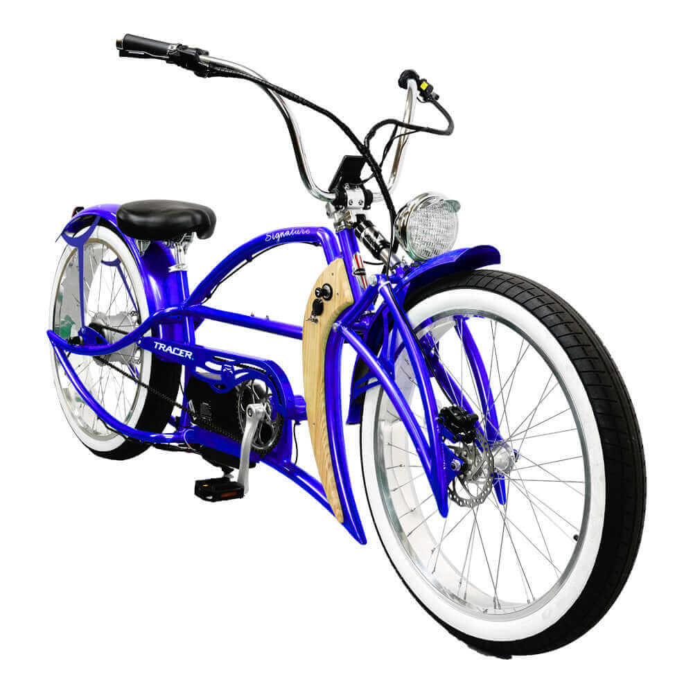 Tracer Signature Pro 26" 800W Chopper Cruiser Electric Bike | USB & Lighter Port