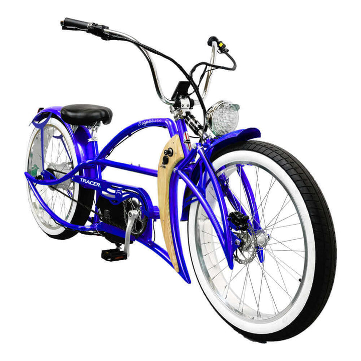 Tracer Signature Pro 26" 800W Chopper Cruiser Electric Bike | USB & Lighter Port
