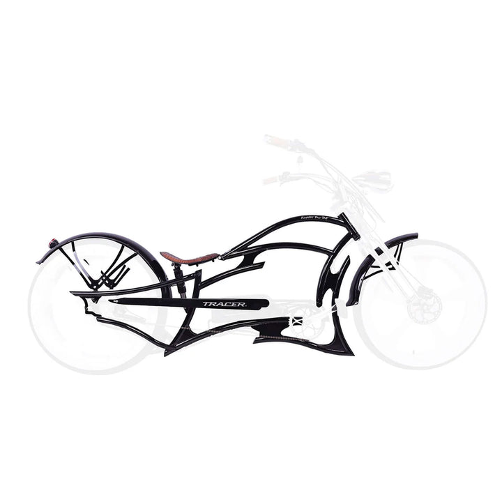 Tracer FM-RAPTOR Ebike Frame 26inch Stretch Chopper for Single Speed/7 Speed - EBike Haul