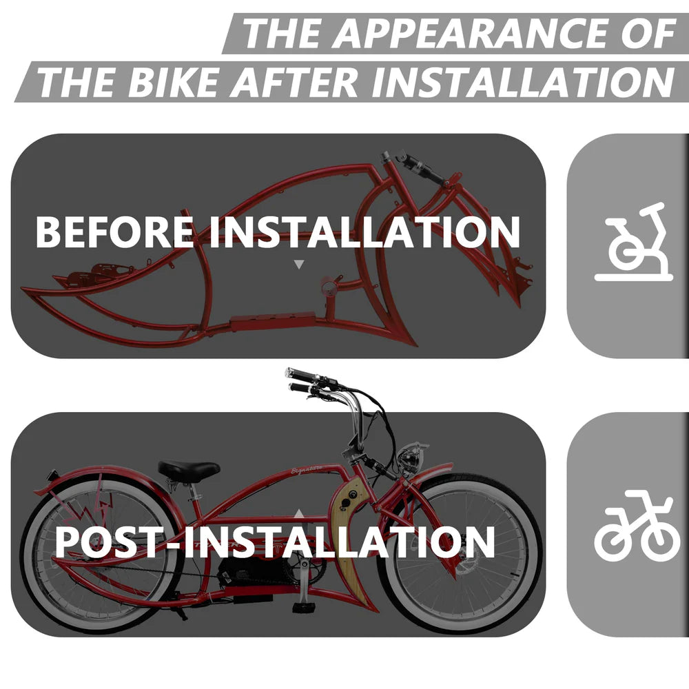 Tracer Signature Pro 26" Chopper Cruiser Electric Bike Frame - EBike Haul