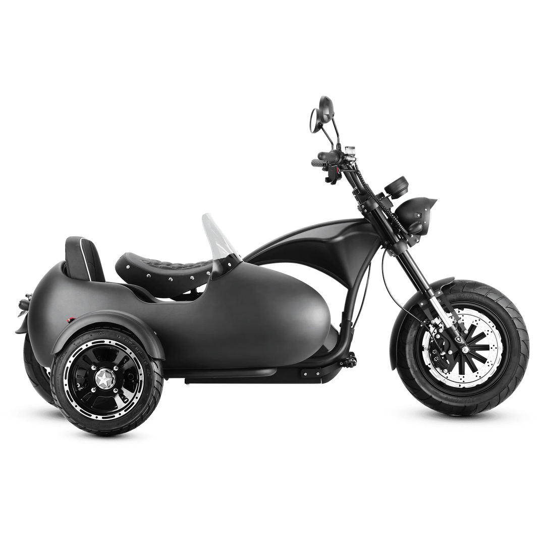 Eahora| Knight M1PS+Sidecar Harley-Style 50MPH E-Moped Scooter