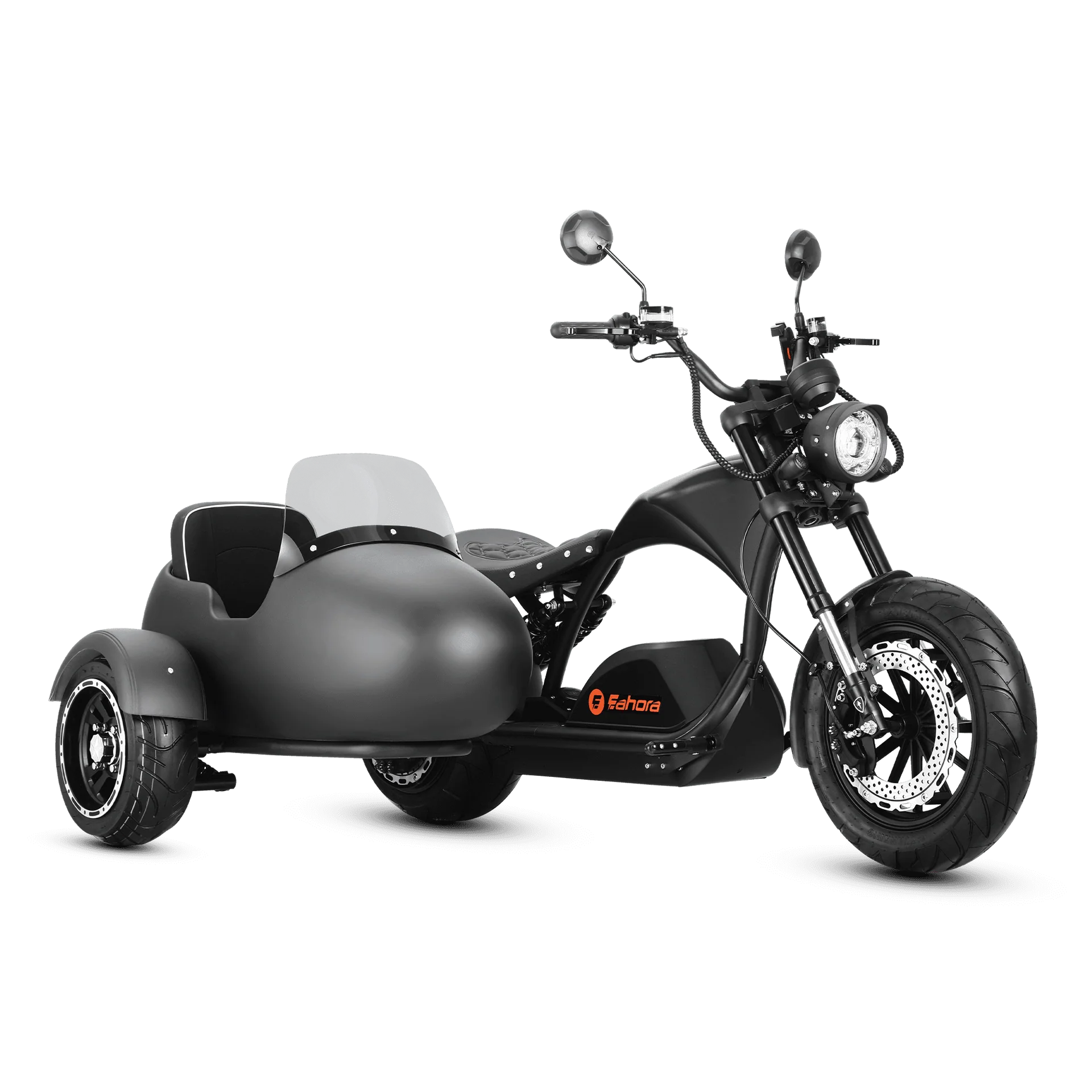 Eahora| Knight M1PS+Sidecar Harley-Style 50MPH E-Moped Scooter
