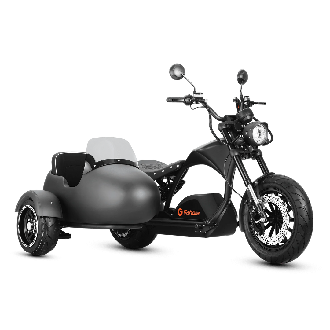 Eahora| Knight M1PS+Sidecar Harley-Style 50MPH E-Moped Scooter