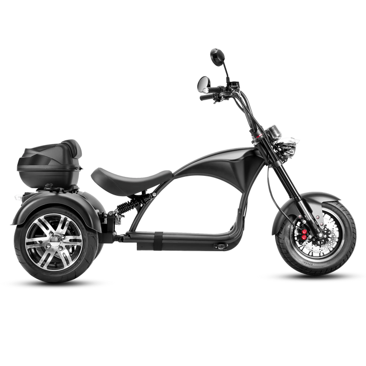 Eahora |M1P 2000W, 60V 30Ah 40MPH Trike Electric Chopper Motorcycle