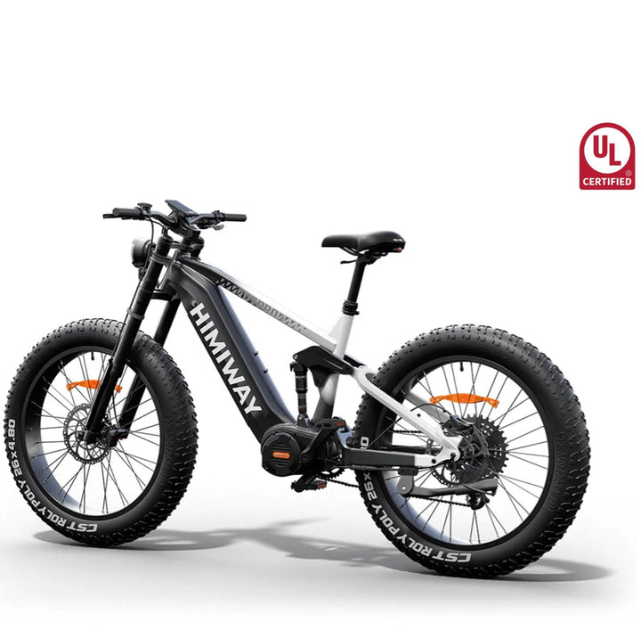 HIMIWAY electric mountain bike on a white background with UL certification logo.