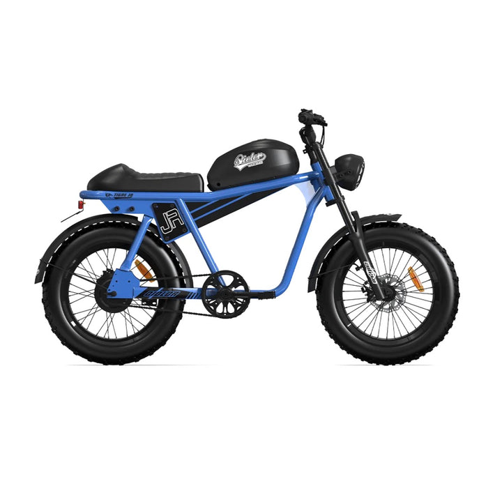 Qiolor Tiger JR| Cafe Racer Style, 24MPH, 400lb Cap Fat Tire E-Moped