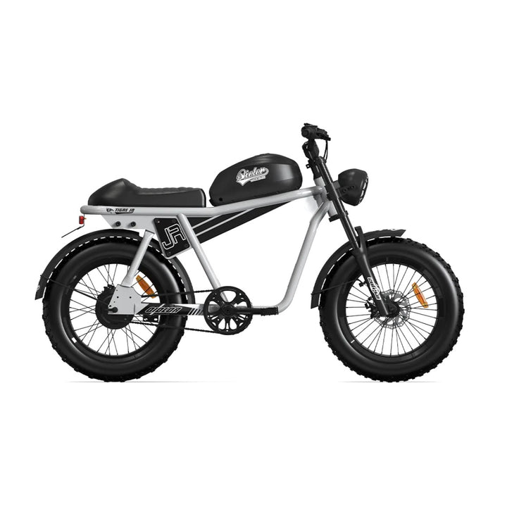 Qiolor Tiger JR| Cafe Racer Style, 24MPH, 400lb Cap Fat Tire E-Moped