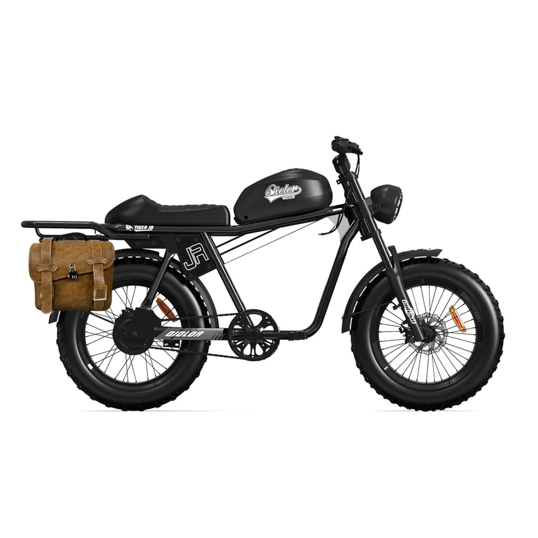 Qiolor Tiger JR| Cafe Racer Style, 24MPH, 400lb Cap Fat Tire E-Moped