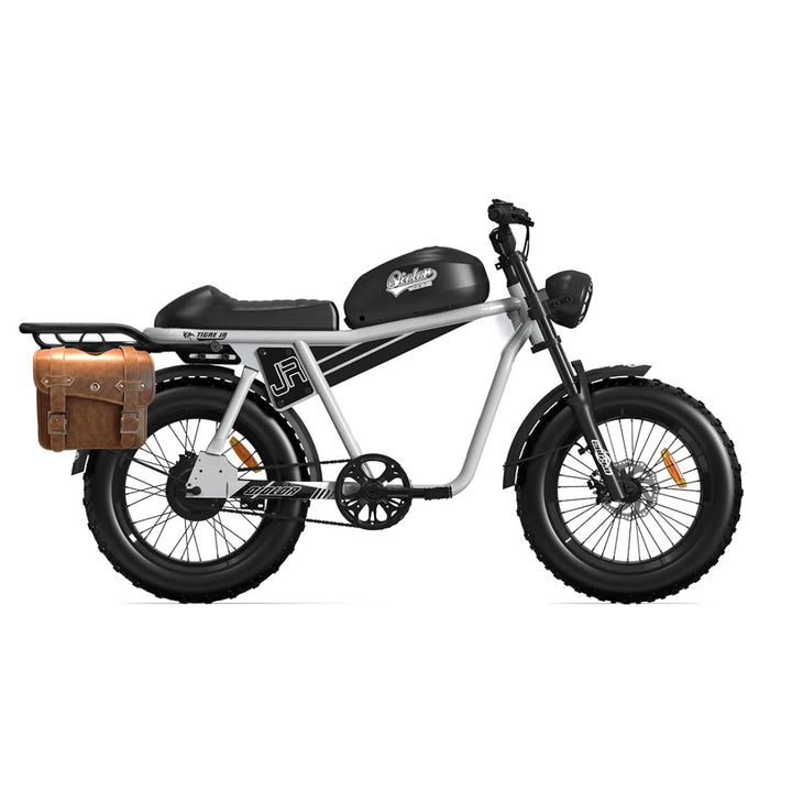 Qiolor Tiger JR| Cafe Racer Style, 24MPH, 400lb Cap Fat Tire E-Moped
