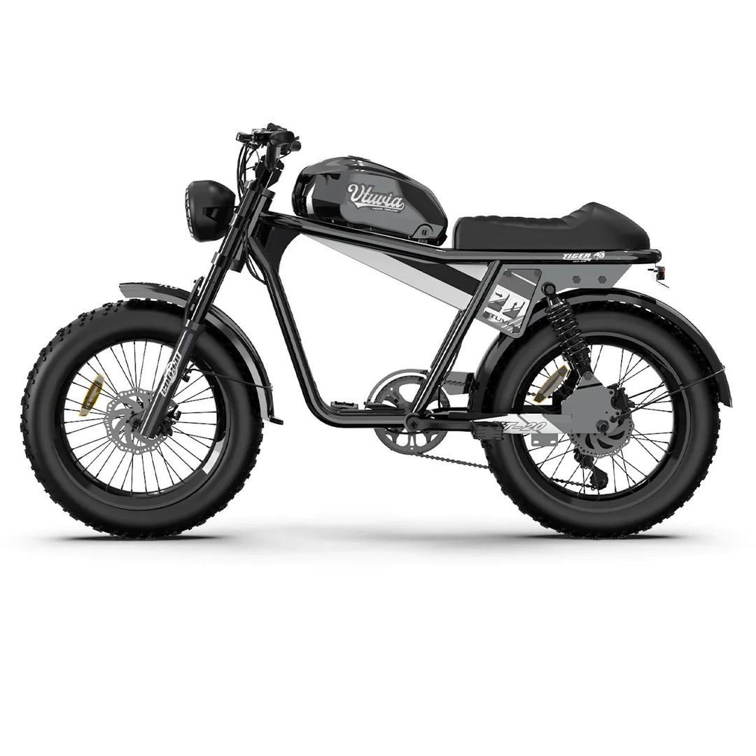 Qiolor Tiger RE| Cafe Racer Style, 26MPH, 400lb Cap Fat Tire E-Moped