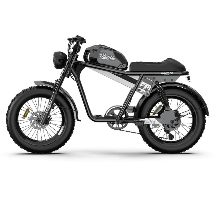 Qiolor Tiger RE| Cafe Racer Style, 26MPH, 400lb Cap Fat Tire E-Moped