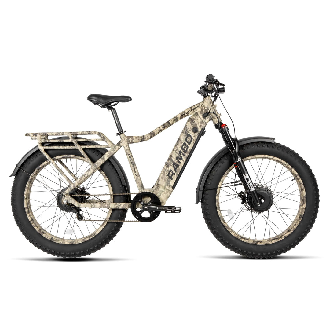 RAMBO Megatron 4.0| Dual 1000W Motors, 110-Mile Range AWD Electric Bike - EBike Haul