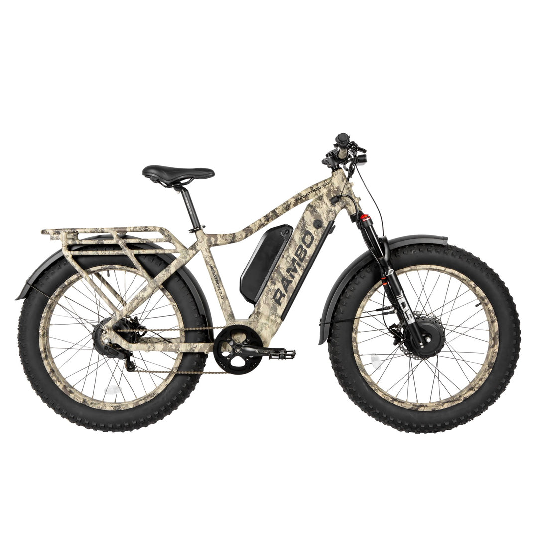 RAMBO Megatron 4.0| Dual 1000W Motors, 110-Mile Range AWD Electric Bike - EBike Haul
