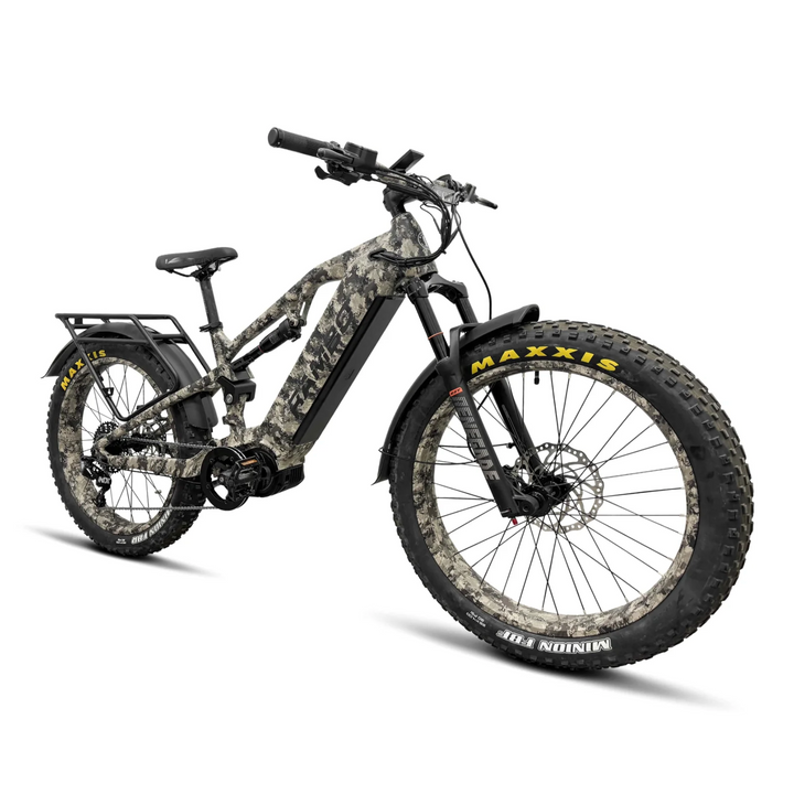 RAMBO Dominator UD| 1000W Mid-Drive, Full Suspension Fat Tire Hunting Electric Bike - EBike Haul