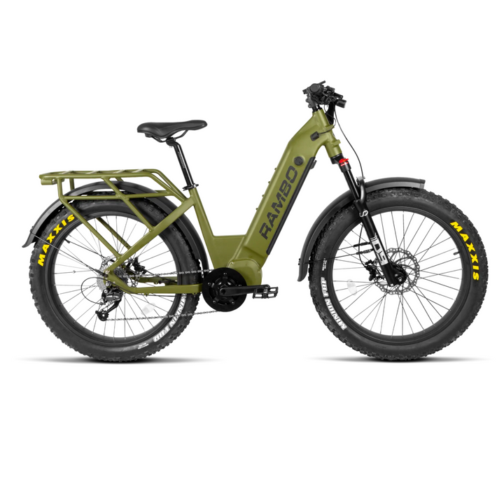 RAMBO Rebel 2.0| 48V 15Ah LG Battery,Quiet Mid-Drive Motor Electric Bike - EBike Haul