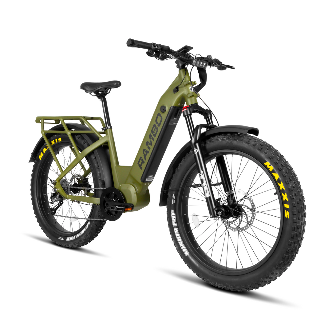 RAMBO Rebel 2.0| 48V 15Ah LG Battery,Quiet Mid-Drive Motor Electric Bike - EBike Haul