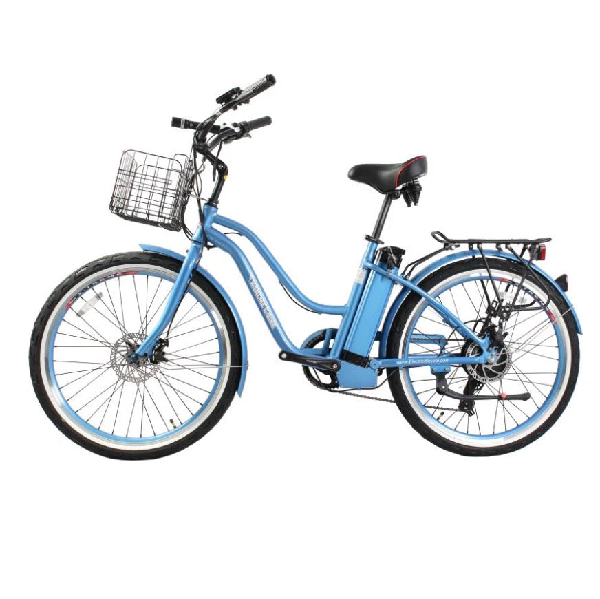 36 volt electric bicycle X-Treme Malibu Elite Max 36 Volt Beach Cruiser Step Through Electric Bike