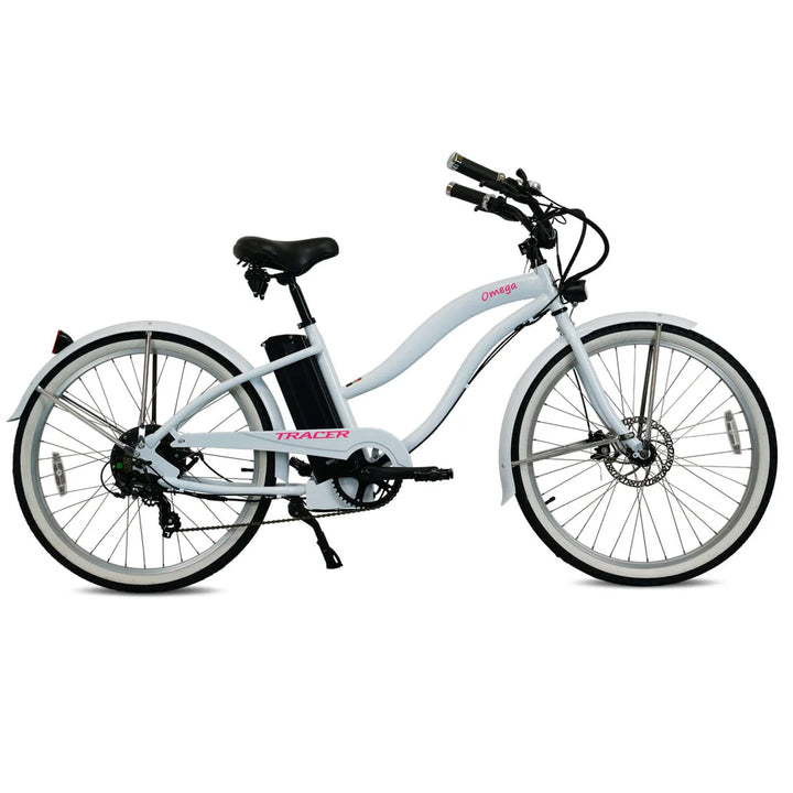 Tracer OMEGA 26" 7 Speed Electric Beach Cruiser Bike for WOMEN 500W - EBike Haul