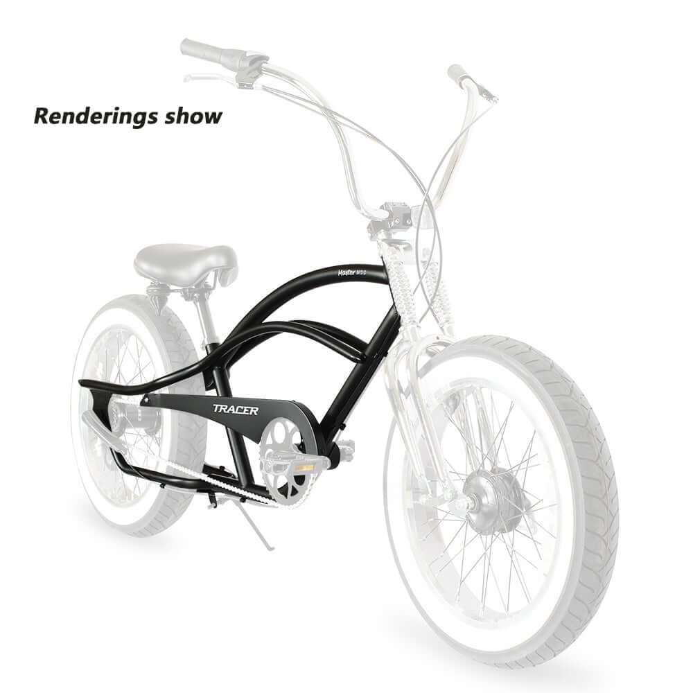 Tracer FM-Master20 20'' x3'' Stretch Cruiser Steel Frame and Chain Guard - EBike Haul