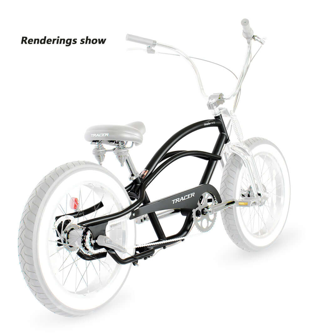 Tracer FM-Master20 20'' x3'' Stretch Cruiser Steel Frame and Chain Guard - EBike Haul