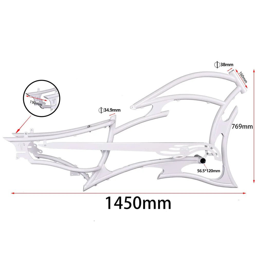 Tracer FM-RAIDER-7 26" Stretch Cruiser Bikes Steel Frame - EBike Haul