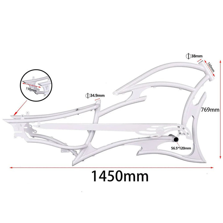 Tracer FM-RAIDER-7 26" Stretch Cruiser Bikes Steel Frame - EBike Haul