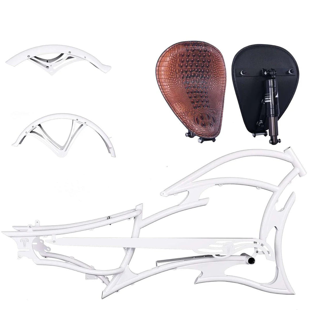 Tracer FM-RAPTOR Ebike Frame 26inch Stretch Chopper for Single Speed/7 Speed - EBike Haul