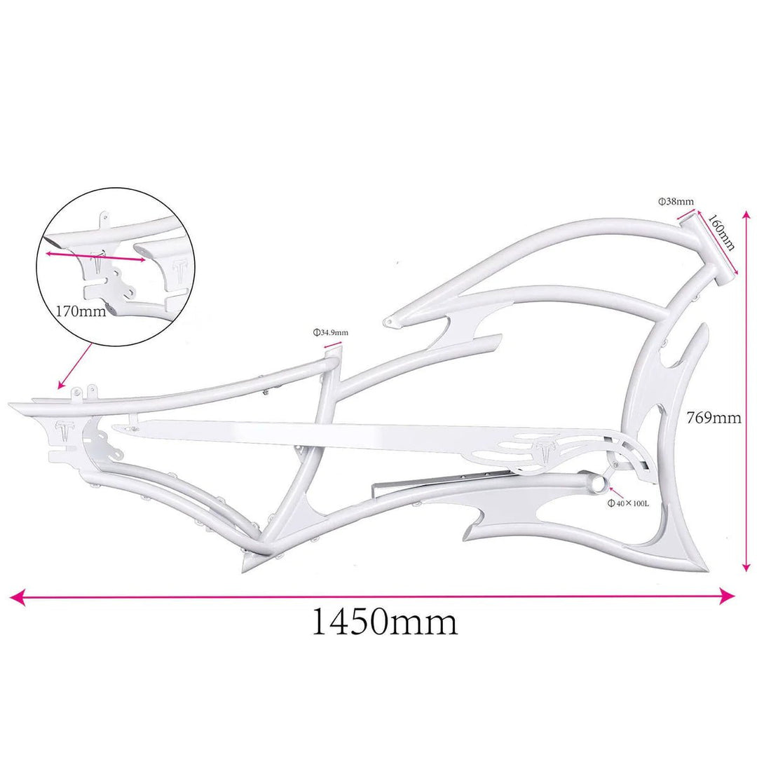 Tracer FM-RAPTOR Ebike Frame 26inch Stretch Chopper for Single Speed/7 Speed