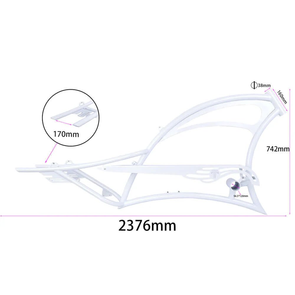 Tracer FM-Scorpion Pro DTS 26" Stretch Chopper Cruiser Over Size Steel Frame - EBike Haul