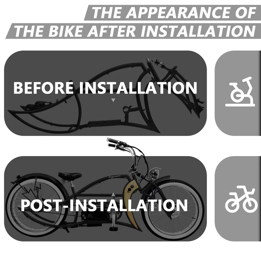 Tracer Signature Pro 26" Chopper Cruiser Electric Bike Frame - EBike Haul