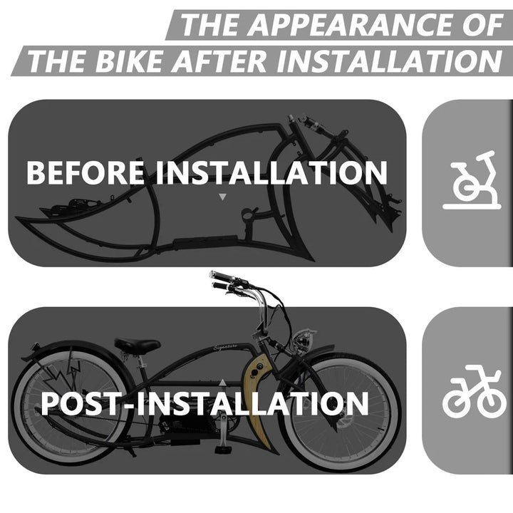 Tracer Signature Pro 26" Chopper Cruiser Electric Bike Frame - EBike Haul