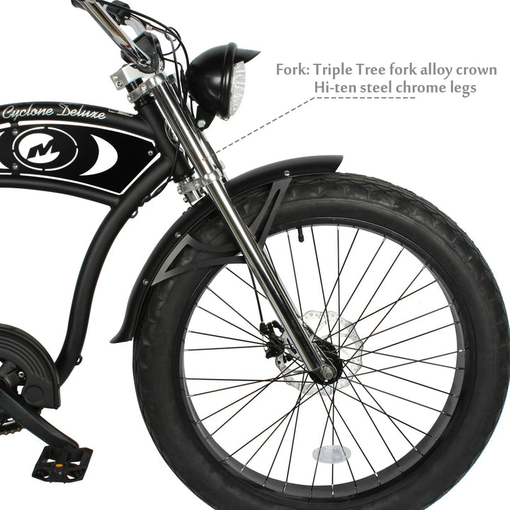 Micargi Micargi| 26" CYCLONE 2.0 Deluxe 500W 48V 11.6AH Fat Tire Cruiser Electric Bike - eBike Haul