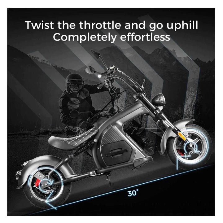 eahora Eahora EMOTO M8 2000W Electric Fat Tire Scooter Chopper - eBike Haul