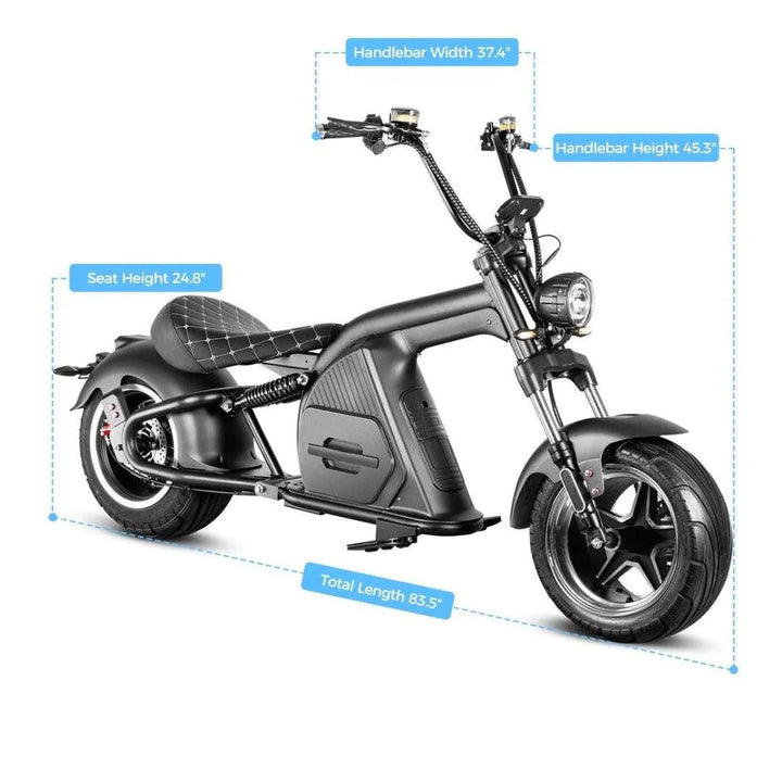eahora Eahora EMOTO M8 2000W Electric Fat Tire Scooter Chopper - eBike Haul