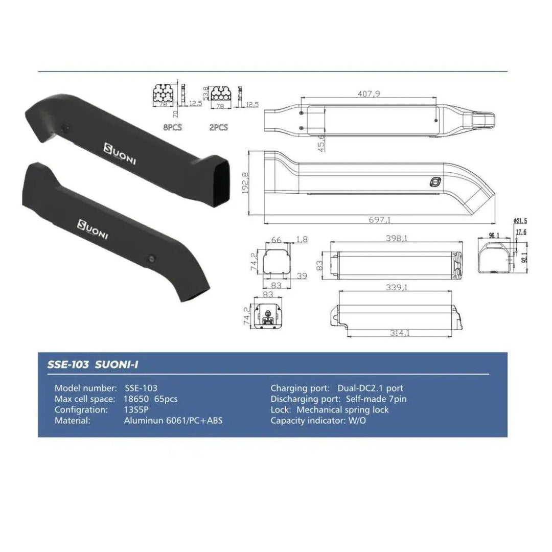 eunorau EUNORAU| 48V15Ah/17Ah FAT-HS/DEFENDER-S Replace&Upgrade Battery - eBike Haul