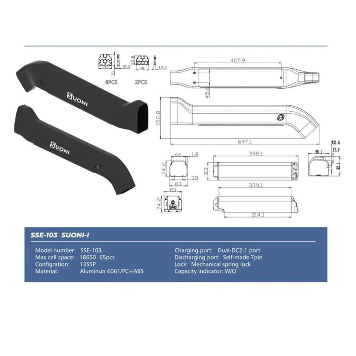 eunorau EUNORAU| 48V15Ah/17Ah FAT-HS/DEFENDER-S Replace&Upgrade Battery - eBike Haul