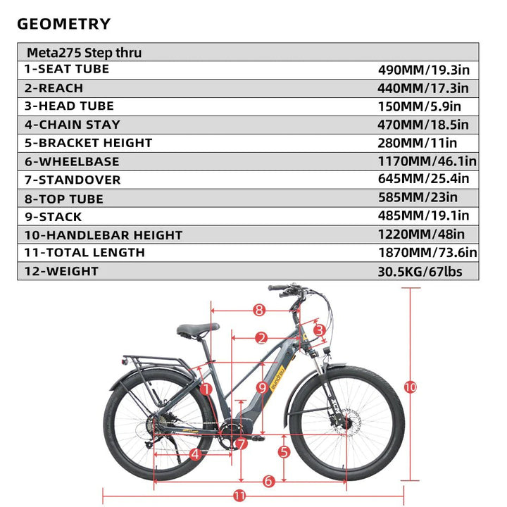 eunorau EUNORAU|META275 500W 48V Cruiser Electric Bike - eBike Haul