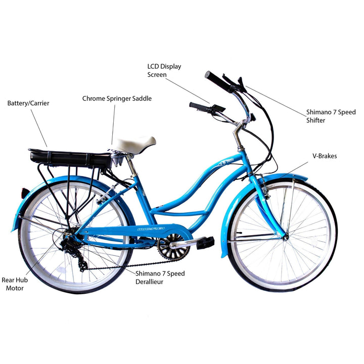Micargi Micargi| Bali 7 Speed Pedal Assist Electric Beach Cruiser - eBike Haul