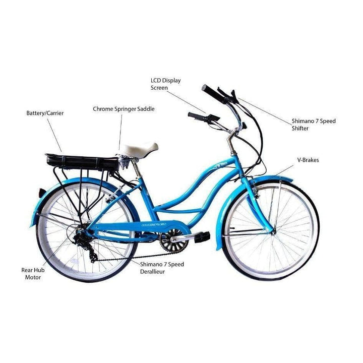Micargi Micargi| Bali 7 Speed Pedal Assist Electric Beach Cruiser - eBike Haul