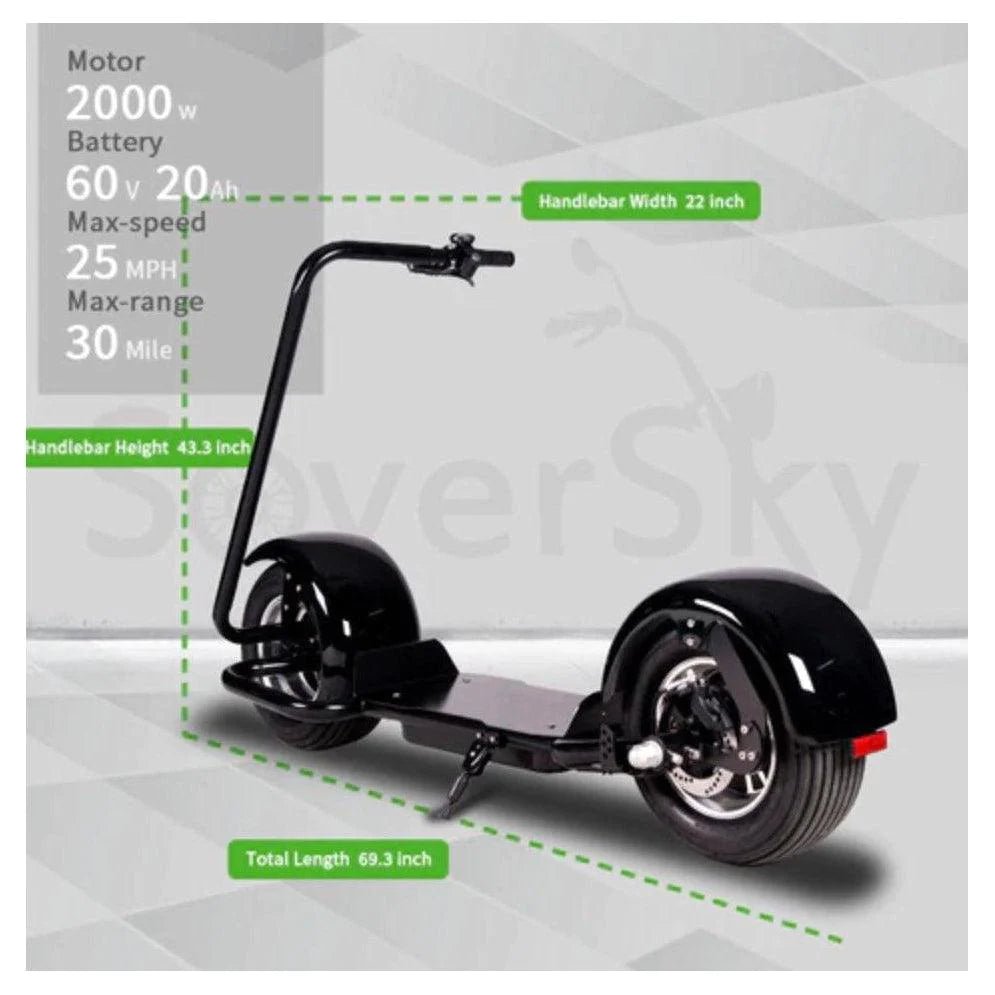 SoverSky SoverSky| S5 Fat Tire 2000W Stand up Electric Scooter - eBike Haul