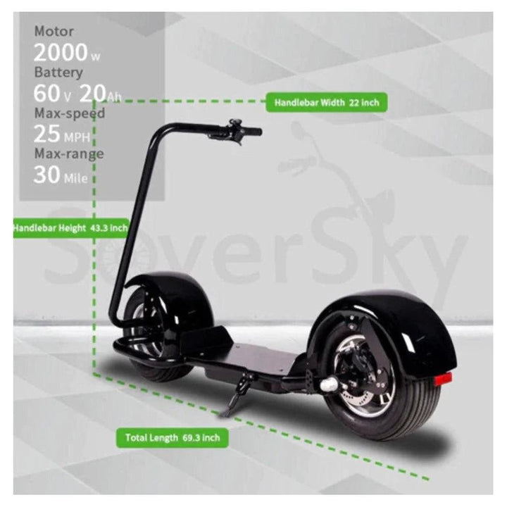 SoverSky SoverSky| S5 Fat Tire 2000W Stand up Electric Scooter - eBike Haul