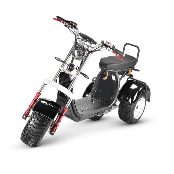 SoverSky T7.4 4000W all-terrain electric trike on a dirt path with swinging suspension visible- eBike Haul