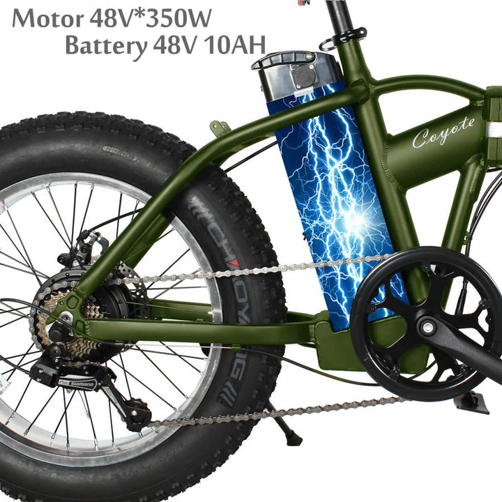 TRACER TRACER| COYOTE 20" 48V/12.5Ah 500W Folding Fat Tire Electric Bike - eBike Haul