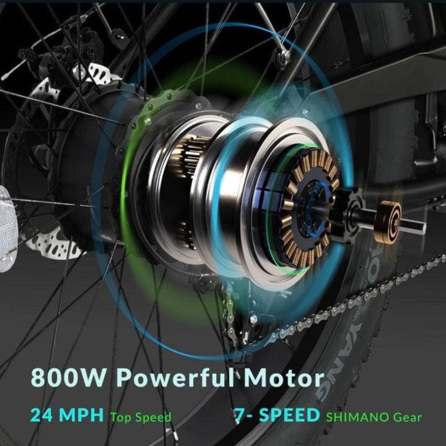 TRACER TRACER| LOITER 26" 7-Speed Triple Tree Fork Fat Tire Electric Bike - eBike Haul