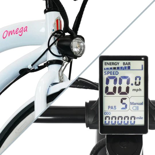 TRACER TRACER| OMEGA 26" 500 W Beach Cruiser Electric Bike For Women - eBike Haul