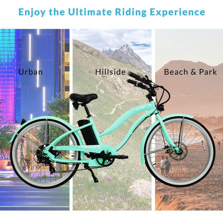 TRACER TRACER| OMEGA 26" 500 W Beach Cruiser Electric Bike For Women - eBike Haul