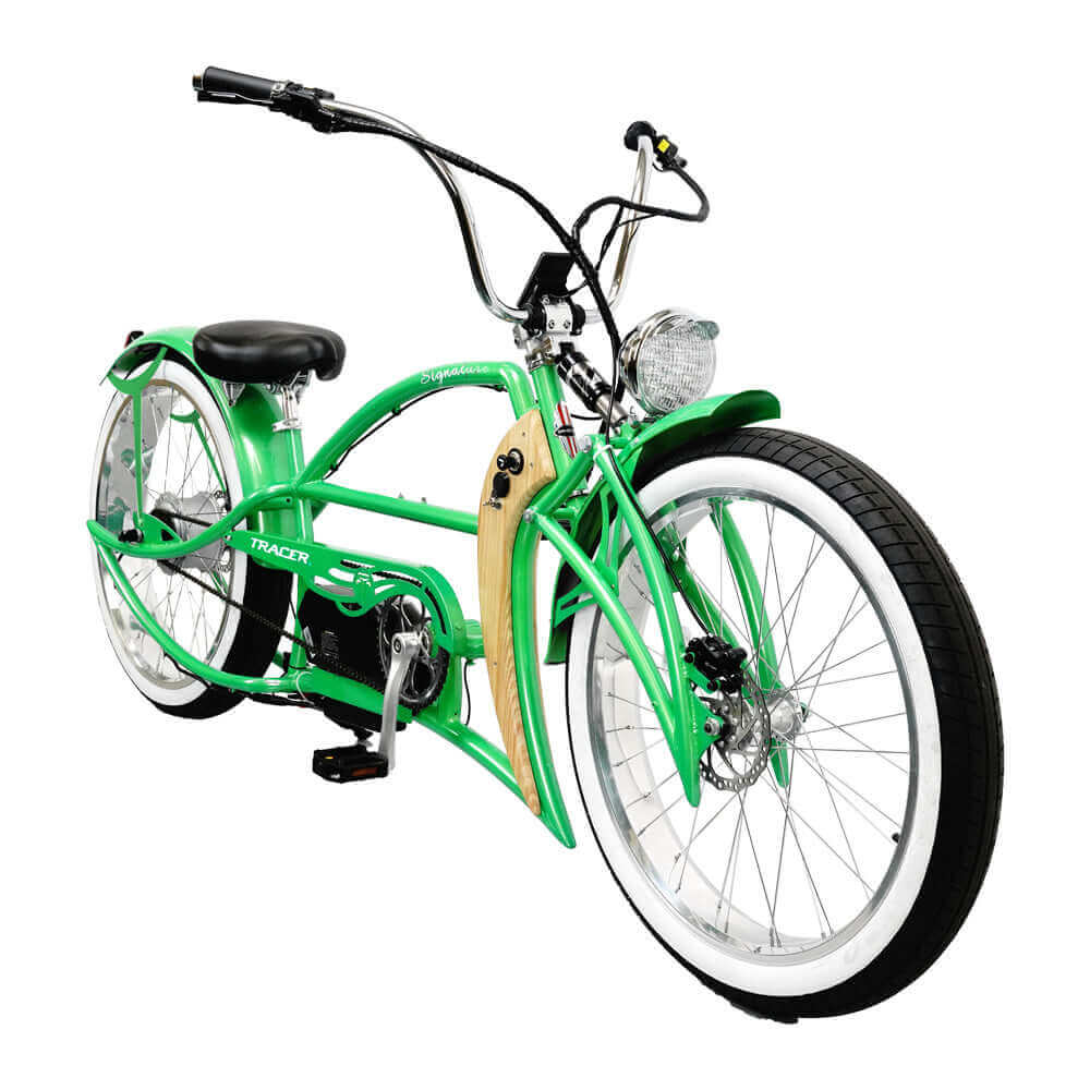Tracer Signature Pro 26" 800W Chopper Cruiser Electric Bike | USB & Lighter Port