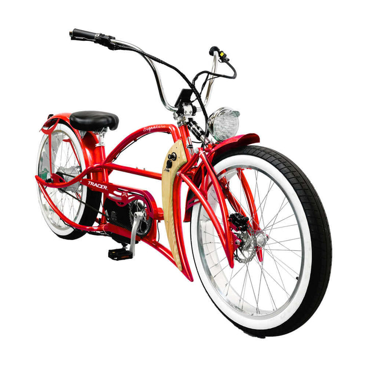 Tracer Signature Pro 26" 800W Chopper Cruiser Electric Bike | USB & Lighter Port