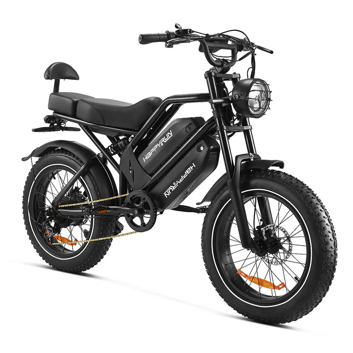 HappyRun G70 Full Suspension, Fat Tire,Two-Seater Fast E-Cargo Bike