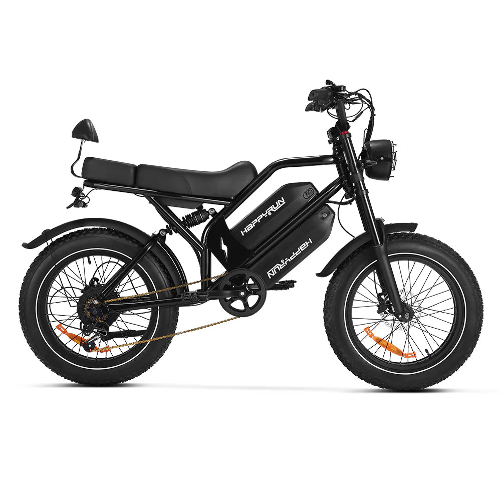 HappyRun G70 Full Suspension, Fat Tire,Two-Seater Fast E-Cargo Bike